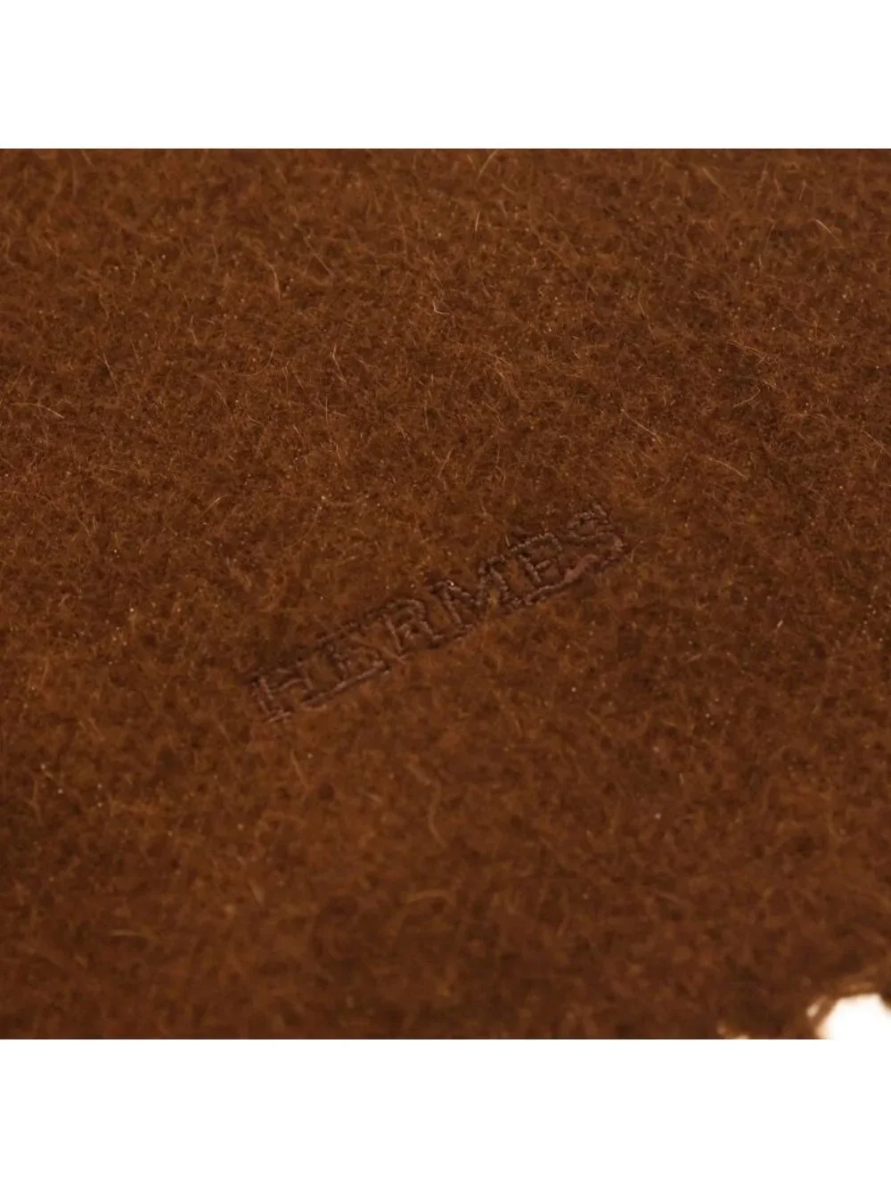 Hermes Cashmere Fringe Shawl Scarf Brown